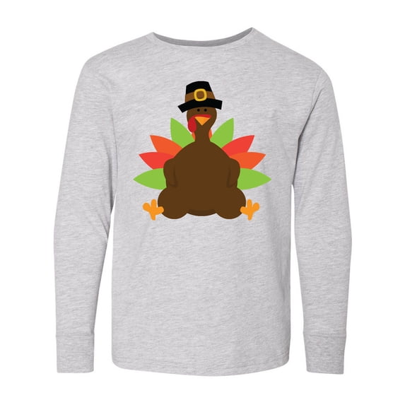 Inktastic Thanksgiving Pilgrim Turkey Long Sleeve Youth T-Shirt