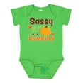 thumbnail image 1 of Inktastic Thanksgiving Sassy Lil Pumpkin with Fall Leaves Girls Baby Bodysuit, 1 of 5
