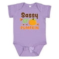 thumbnail image 1 of Inktastic Thanksgiving Sassy Lil Pumpkin with Fall Leaves Girls Baby Bodysuit, 1 of 5
