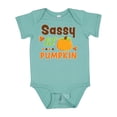 thumbnail image 1 of Inktastic Thanksgiving Sassy Lil Pumpkin with Fall Leaves Girls Baby Bodysuit, 1 of 5