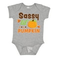 thumbnail image 1 of Inktastic Thanksgiving Sassy Lil Pumpkin with Fall Leaves Girls Baby Bodysuit, 1 of 5