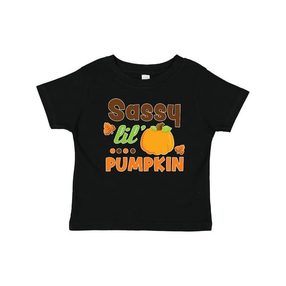 Inktastic Thanksgiving Sassy Lil Pumpkin with Fall Leaves Girls Baby T-Shirt