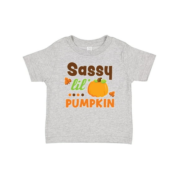 Inktastic Thanksgiving Sassy Lil Pumpkin with Fall Leaves Girls Baby T-Shirt