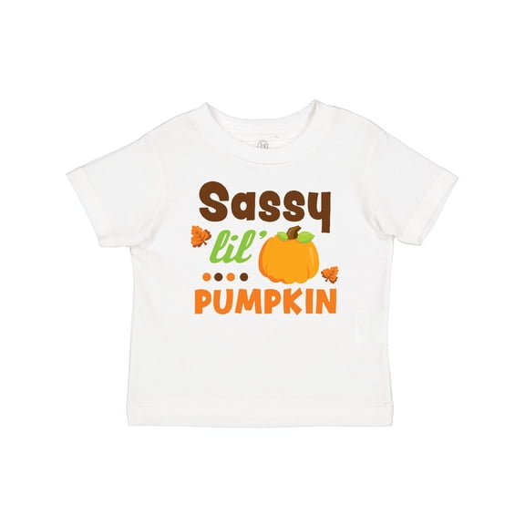 Inktastic Thanksgiving Sassy Lil Pumpkin with Fall Leaves Girls Baby T-Shirt