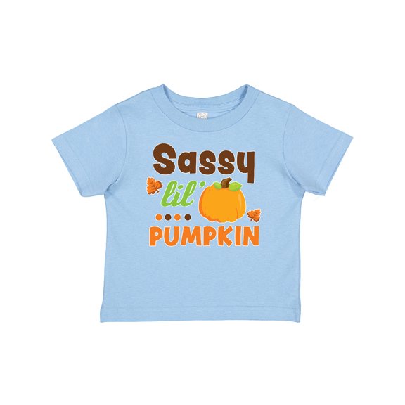 Inktastic Thanksgiving Sassy Lil Pumpkin with Fall Leaves Girls Baby T-Shirt