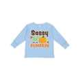 thumbnail image 1 of Inktastic Thanksgiving Sassy Lil Pumpkin with Fall Leaves Girls Long Sleeve Toddler T-Shirt, 1 of 5