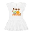thumbnail image 1 of Inktastic Thanksgiving Sassy Lil Pumpkin with Fall Leaves Girls Toddler Dress, 1 of 5