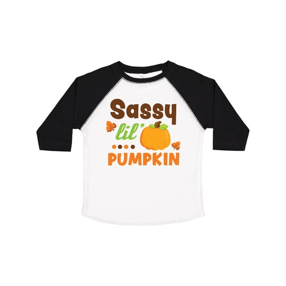 Inktastic Thanksgiving Sassy Lil Pumpkin with Fall Leaves Girls Toddler T-Shirt