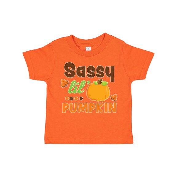 Inktastic Thanksgiving Sassy Lil Pumpkin with Fall Leaves Girls Toddler T-Shirt