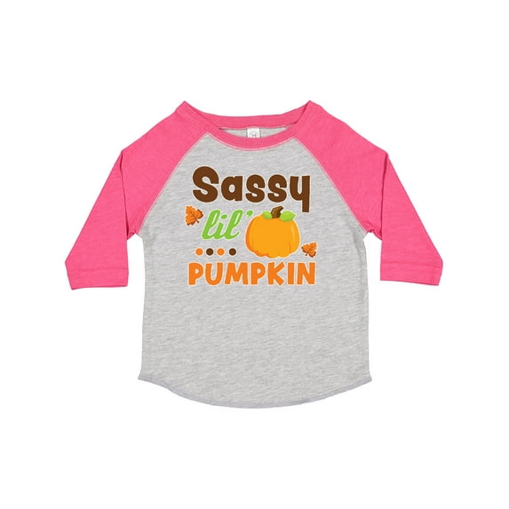 Inktastic Thanksgiving Sassy Lil Pumpkin with Fall Leaves Girls Toddler T-Shirt