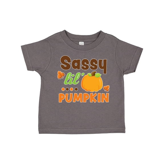 Inktastic Thanksgiving Sassy Lil Pumpkin with Fall Leaves Girls Toddler T-Shirt