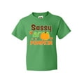thumbnail image 1 of Inktastic Thanksgiving Sassy Lil Pumpkin with Fall Leaves Youth T-Shirt, 1 of 5