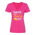 thumbnail image 1 of Inktastic Thanksgiving Sweet as Pumpkin Pie Women's V-Neck T-Shirt, 1 of 5
