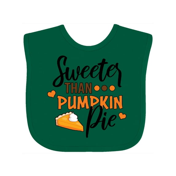 Inktastic Thanksgiving Sweeter Than Pumpkin Pie Boys or Girls Baby Bib