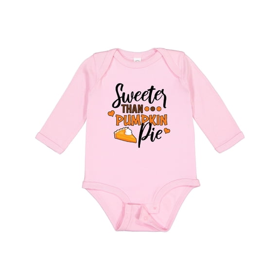 Inktastic Thanksgiving Sweeter Than Pumpkin Pie Boys or Girls Long Sleeve Baby Bodysuit