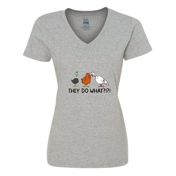 Inktastic Thanksgiving Turducken Rumors 'They do What?' Women's V-Neck T-Shirt