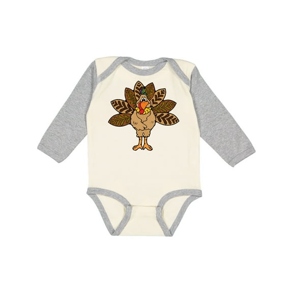 Inktastic Thanksgiving Turkey Boys or Girls Long Sleeve Baby Bodysuit