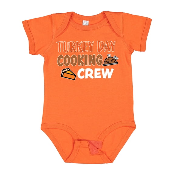 Inktastic Thanksgiving Turkey Day Cooking Crew with Turkey and Pumpkin Pie Boys or Girls Baby Bodysuit