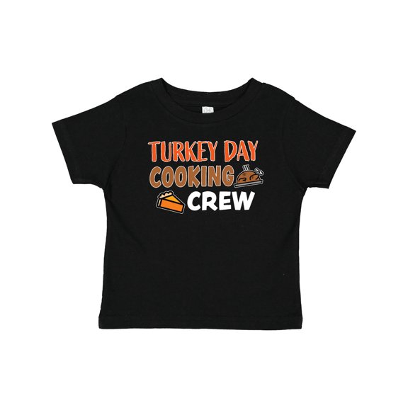 Inktastic Thanksgiving Turkey Day Cooking Crew with Turkey and Pumpkin Pie Boys or Girls Baby T-Shirt