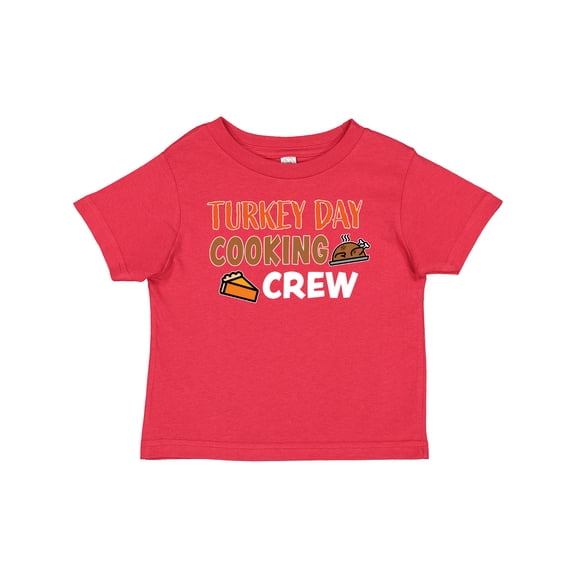 Inktastic Thanksgiving Turkey Day Cooking Crew with Turkey and Pumpkin Pie Boys or Girls Baby T-Shirt