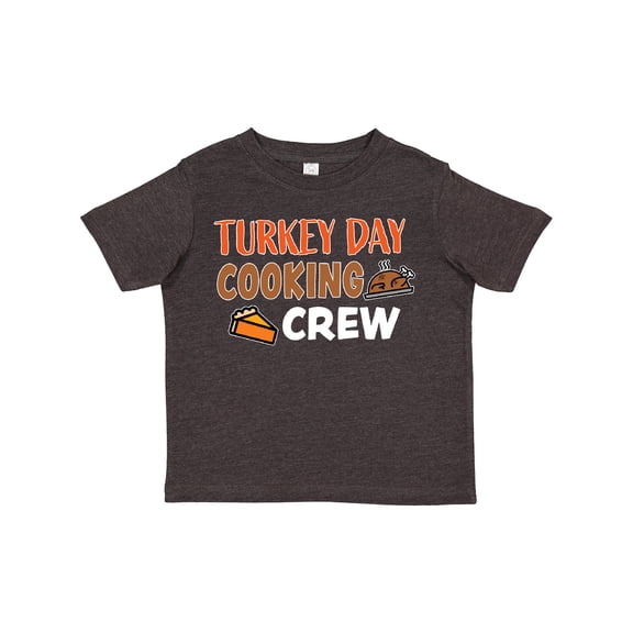 Inktastic Thanksgiving Turkey Day Cooking Crew with Turkey and Pumpkin Pie Boys or Girls Toddler T-Shirt