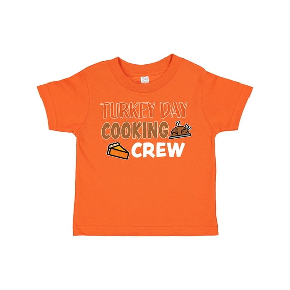 Inktastic Thanksgiving Turkey Day Cooking Crew with Turkey and Pumpkin Pie Boys or Girls Toddler T-Shirt