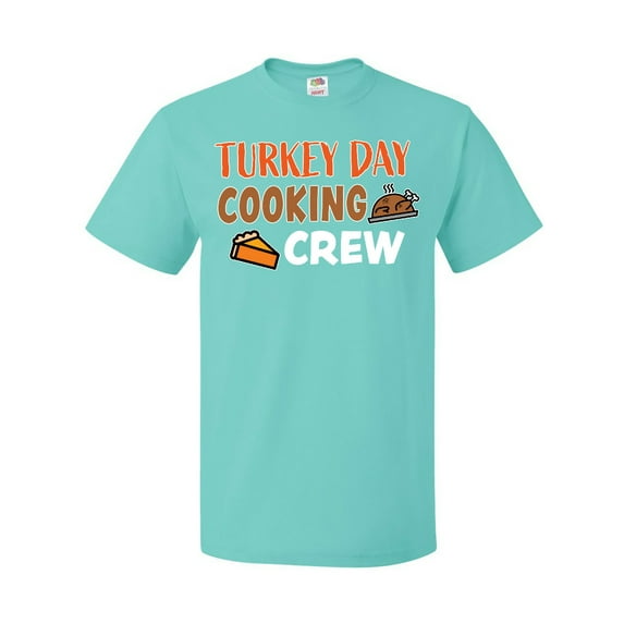 Inktastic Thanksgiving Turkey Day Cooking Crew with Turkey and Pumpkin Pie T-Shirt
