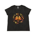 thumbnail image 1 of Inktastic Thanksgiving Turkey Fall Holiday Wreath Women's Plus Size T-Shirt, 1 of 5