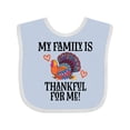 thumbnail image 1 of Inktastic Thanksgiving Turkey Family is Thankful for Me Boys or Girls Baby Bib, 1 of 4