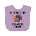 thumbnail image 1 of Inktastic Thanksgiving Turkey Family is Thankful for Me Boys or Girls Baby Bib, 1 of 4