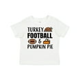 thumbnail image 1 of Inktastic Thanksgiving Turkey Football & Pumpkin Pie Boys or Girls Toddler T-Shirt, 1 of 5