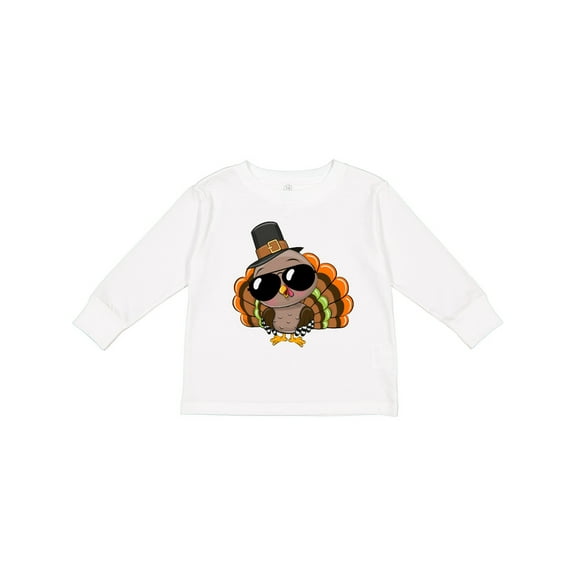 Inktastic Thanksgiving Turkey Funny Boys or Girls Long Sleeve Toddler T-Shirt