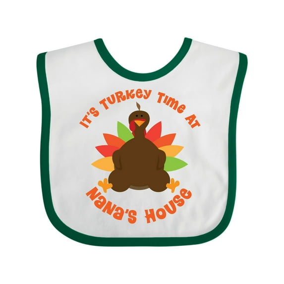 Inktastic Thanksgiving Turkey Nana Boys or Girls Baby Bib
