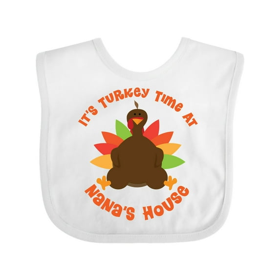 Inktastic Thanksgiving Turkey Nana Boys or Girls Baby Bib