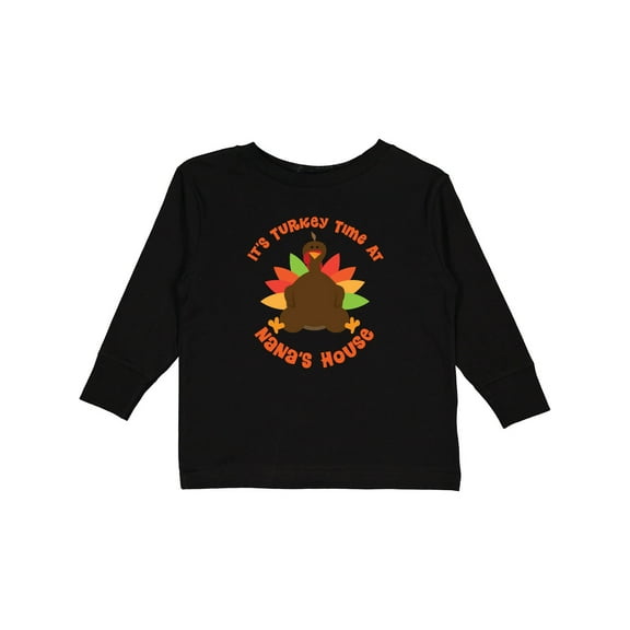 Inktastic Thanksgiving Turkey Nana Boys or Girls Long Sleeve Toddler T-Shirt