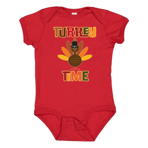 Inktastic Thanksgiving Turkey Time Boys or Girls Baby Bodysuit
