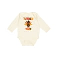thumbnail image 1 of Inktastic Thanksgiving Turkey Time Boys or Girls Long Sleeve Baby Bodysuit, 1 of 5