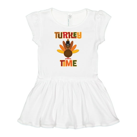 Inktastic Thanksgiving Turkey Time Girls Baby Dress