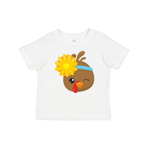 Inktastic Thanksgiving Turkey, Turkey With Sunflower Boys or Girls Baby T-Shirt