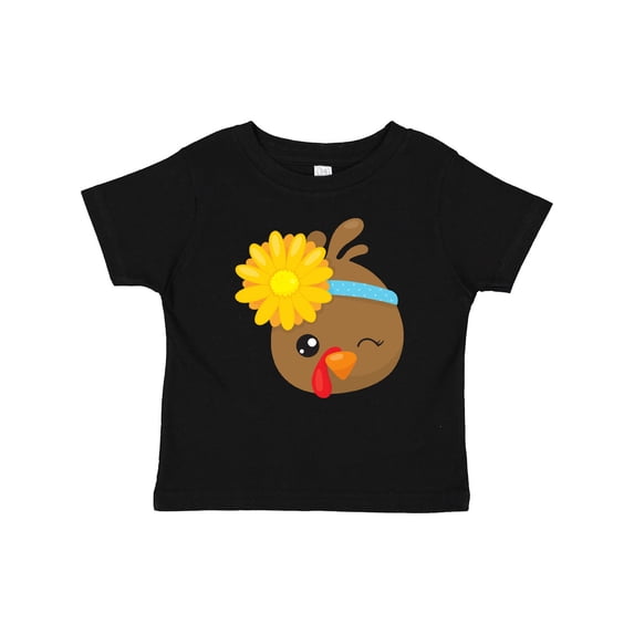 Inktastic Thanksgiving Turkey, Turkey With Sunflower Boys or Girls Baby T-Shirt