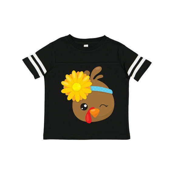 Inktastic Thanksgiving Turkey, Turkey With Sunflower Boys or Girls Toddler T-Shirt