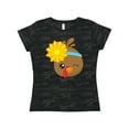 thumbnail image 1 of Inktastic Thanksgiving Turkey, Turkey With Sunflower Women's T-Shirt, 1 of 5