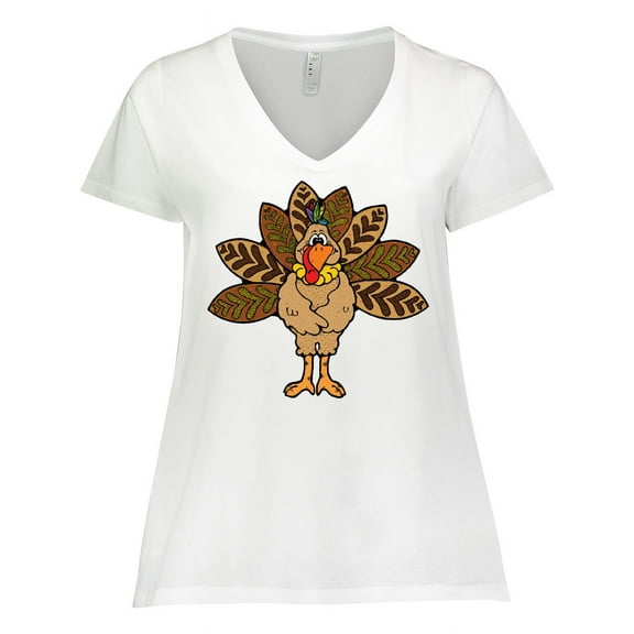 Inktastic Thanksgiving Turkey Women's Plus Size V-Neck T-Shirt