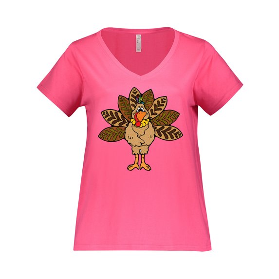 Inktastic Thanksgiving Turkey Women's Plus Size V-Neck T-Shirt