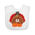 thumbnail image 1 of Inktastic Thanksgiving Turkey with Pumpkin Boys or Girls Baby Bib, 1 of 4