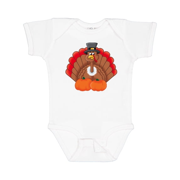 Inktastic Thanksgiving Turkey with Pumpkin Boys or Girls Baby Bodysuit