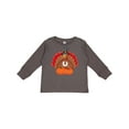 thumbnail image 1 of Inktastic Thanksgiving Turkey with Pumpkin Boys or Girls Long Sleeve Toddler T-Shirt, 1 of 5