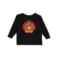 thumbnail image 1 of Inktastic Thanksgiving Turkey with Pumpkin Boys or Girls Long Sleeve Toddler T-Shirt, 1 of 5