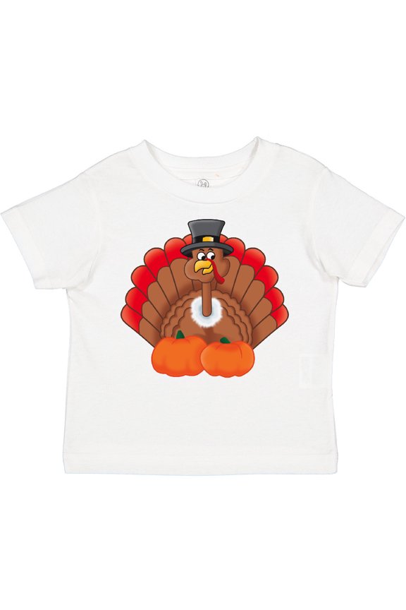Thanksgiving Turkey with Pumpkin Boys or Girls Toddler T-Shirt