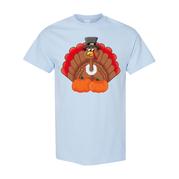Inktastic Thanksgiving Turkey with Pumpkin T-Shirt